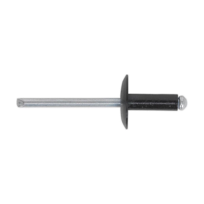 Sealey Aluminium Rivet Black Large Flange 4 x 10mm Pack of 200 RAB4010L Sealey - Town Tools 