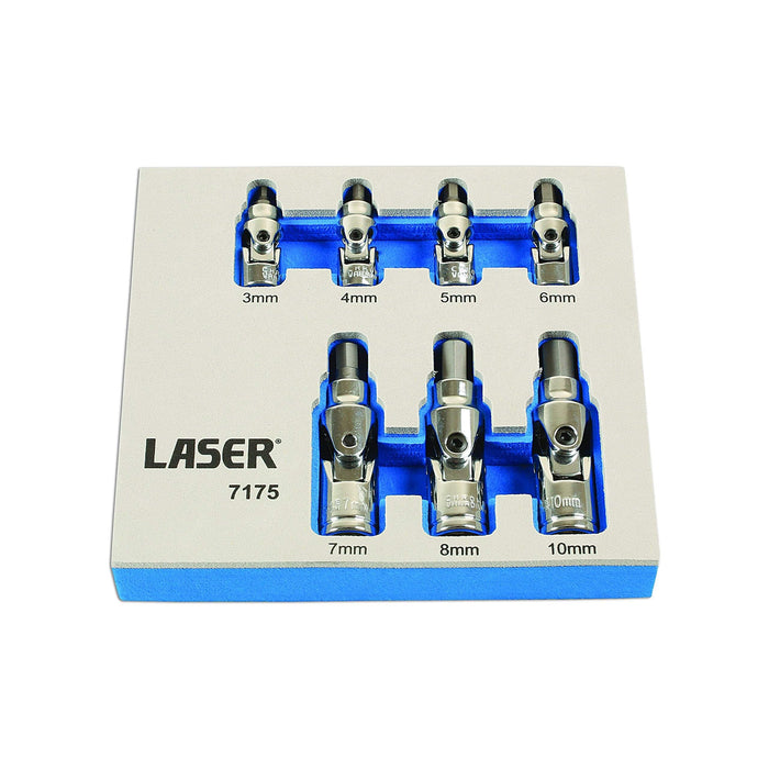 Laser Universal Joint Hex Socket Bit Set 7pc 7175