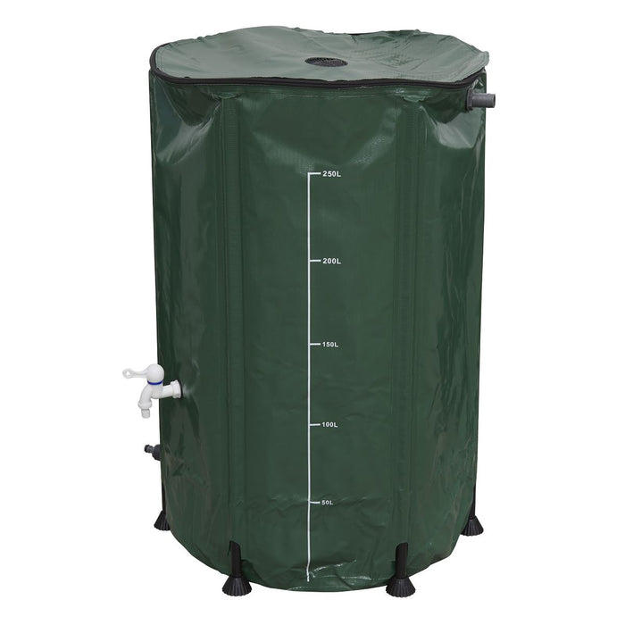 Dellonda Collapsible PVC Garden Water Butt with Zipped Lid & Drain Tap 250L