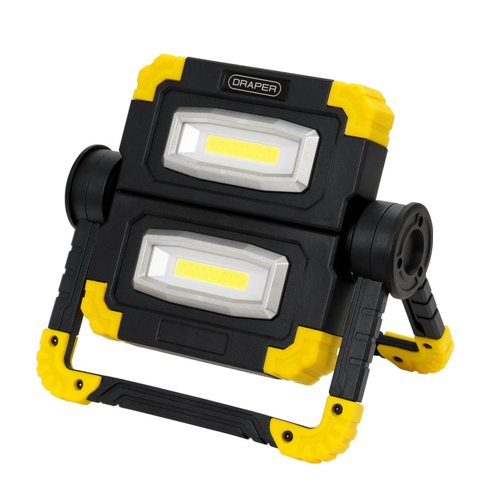 Draper Twin COB LED Rechargeable Work Light, 10W, 850 Lumens, Micro USB Cable