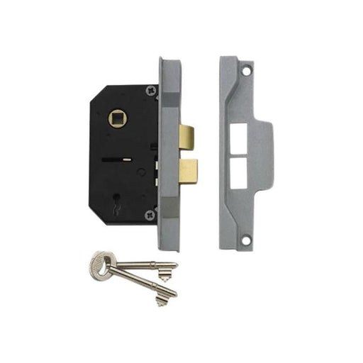 Union 2242 2 Lever Mortice Rebated Sashlock Silver Enamel 65.5mm 2.5in Visi UNION - Town Tools