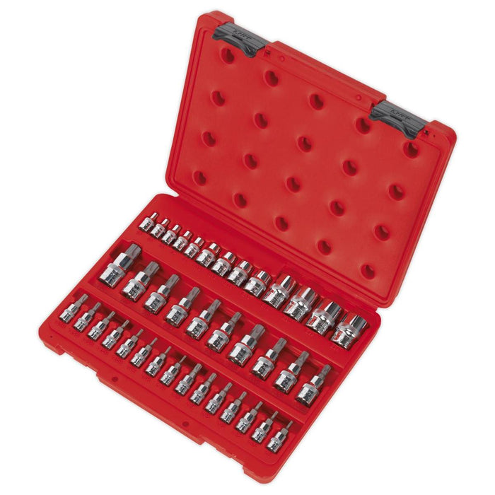 Sealey TRX-Star* Socket & Security Socket Bit Set 38pc 1/4" 3/8" & 1/2"Sq Drive Sealey - Town Tools 