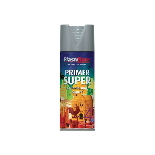 Plastikote Super Spray Primer Grey 400ml PlastiKote - Town Tools