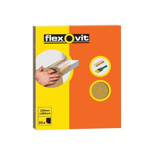 Flexovit Glasspaper Sanding Sheets 230 x 280mm Grade 2.5 (25) Flexovit - Town Tools