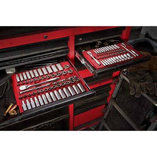 Milwaukee 932464944 1/4in Ratcheting Socket Set Metric & Imperial, 50 Piece Milwaukee - Town Tools