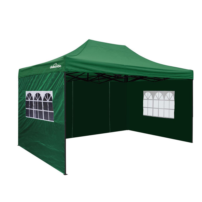 Dellonda 3x4.5m Pop-Up Gazebo & Side Walls Water Resistant Fabric - Green