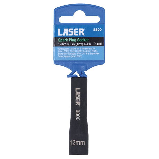 Laser Spark Plug Socket - 12mm Bi-Hex (12pt) Ducati Laser - Town Tools
