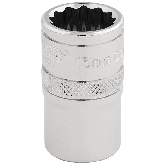 Draper HI-TORQ 12 Point Socket, 1/2" Sq. Dr., 15mm 33136 Draper - Town Tools 