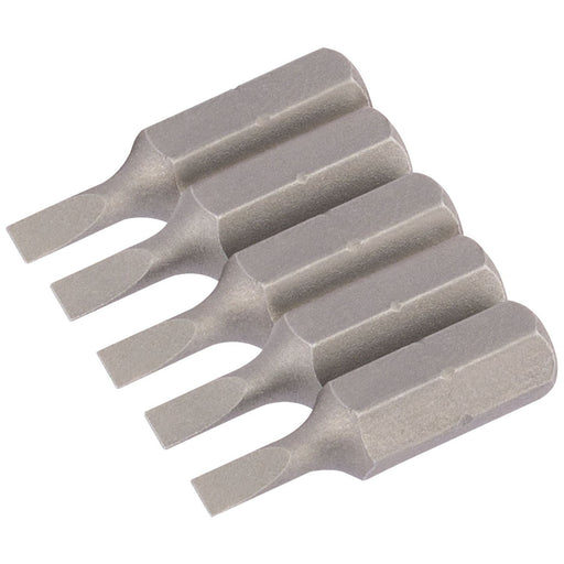 Draper Plain Slot Insert Bit, 3mm, 1/4" Hex, 25mm Long (Pack of 5) 63999 Draper - Town Tools 