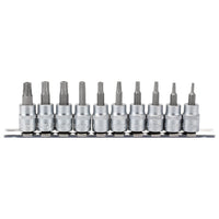 Draper TX-STAR Security Socket Bit Set, 3/8" Sq. Dr., 48mm (10 Piece)