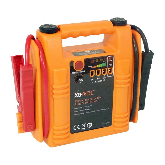 Heavy Duty Rac 12V 400A Car Van Jump Starter Battery Booster Charger Leads Cable RAC - Town Tools 