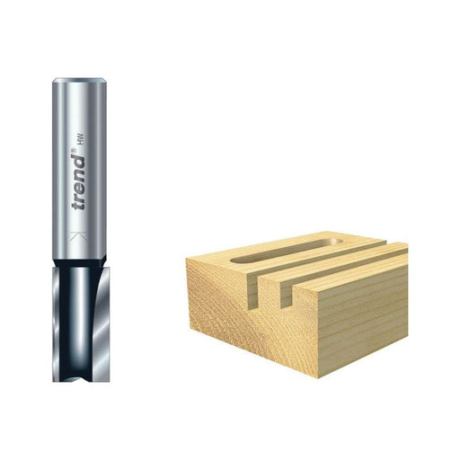 Trend TR12 x 1/4 TCT Two Flute Cutter Long Shank 12 x 19mm Trend - Town Tools