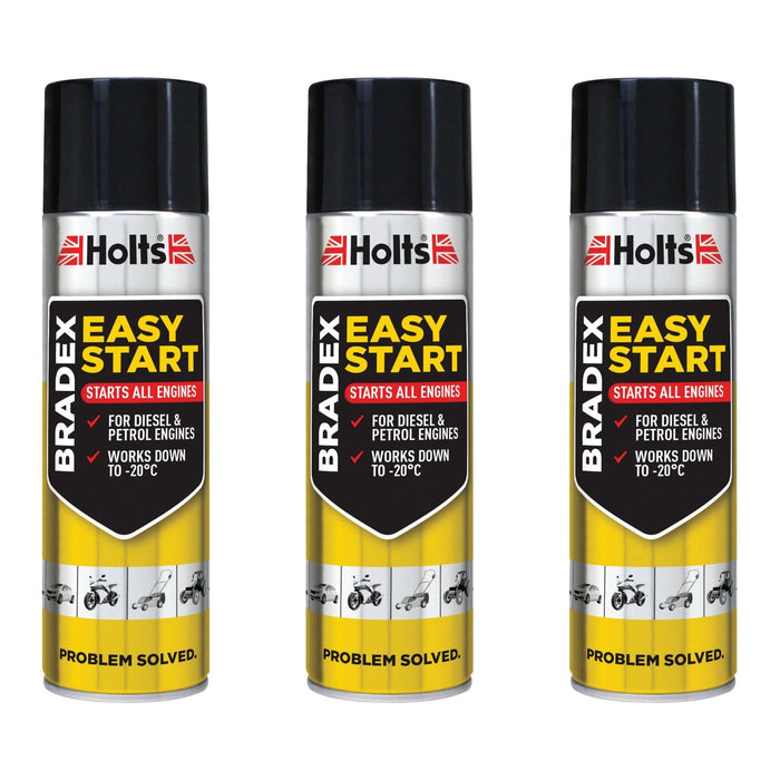 3 x Holts Bradex Easy Start Petrol Diesel Car Van Truck Starting Engine Spray Aid Holts - Town Tools 