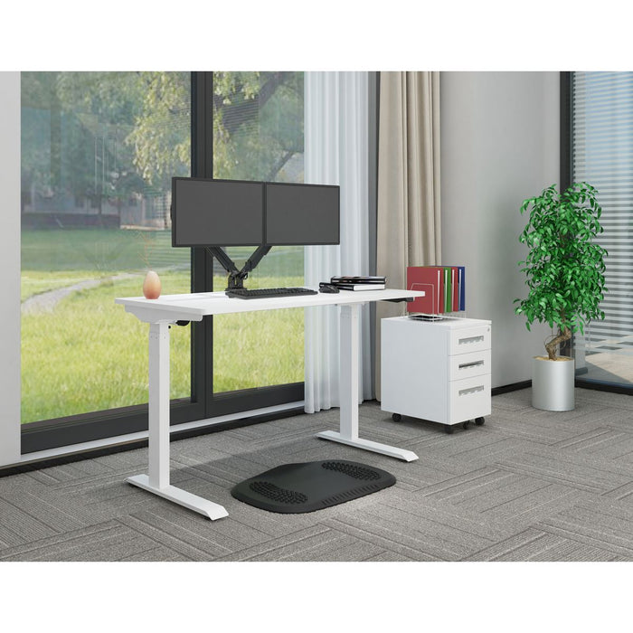 Dellonda Single Motor  Adjustable-Height Electric Sit/Stand Desk - White Desktop