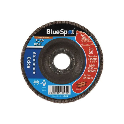 Bluespot Tools Sanding Flap Disc 115mm 60 Grit BlueSpot Tools - Town Tools