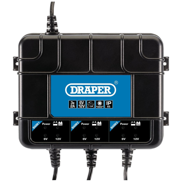 Draper 6/12V 3 Bank Charger Station 53172