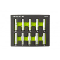 Carlyle Tools 10 Pc 1/2In Drive Metric Chrome Deep Socket Set