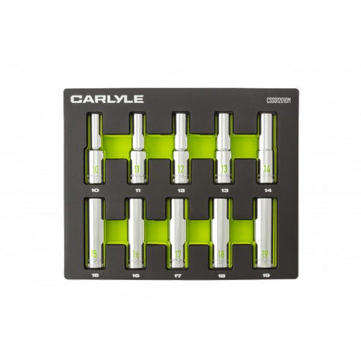 Carlyle Tools 10 Pc 1/2In Drive Metric Chrome Deep Socket Set - image 1