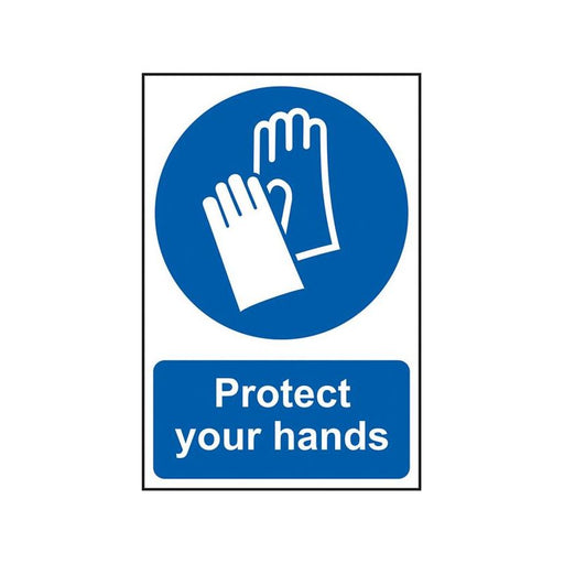Scan Protect Your Hands - PVC Sign 200 x 300mm Scan - Town Tools