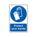 Scan Protect Your Hands - PVC Sign 200 x 300mm Scan - Town Tools