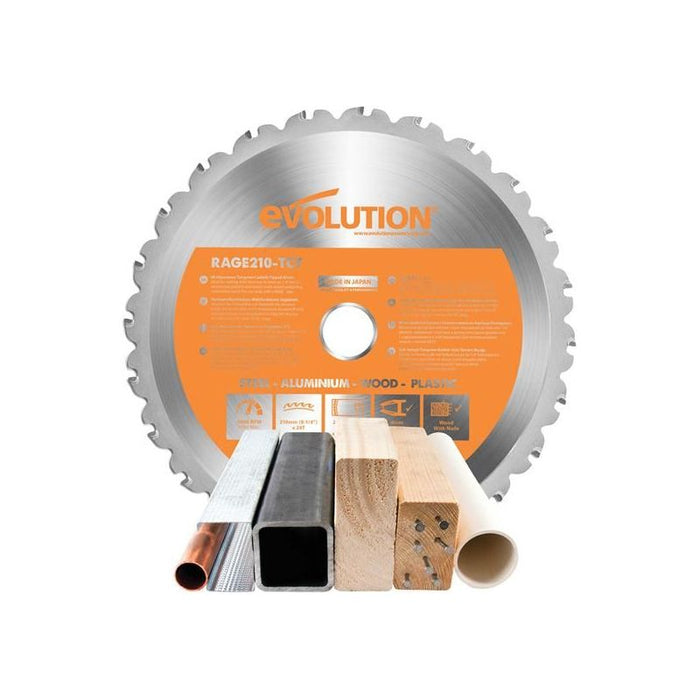 Evolution Multi-Material Mitre Saw Blade 210 x 25.4mm x 24T Evolution - Town Tools