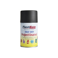 Plastikote Fast Dry Enamel Aerosol Matt Black 100ml