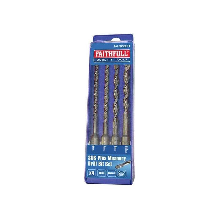 Faithfull SDS Plus Drill Bit Set, 4 Piece Faithfull - Town Tools