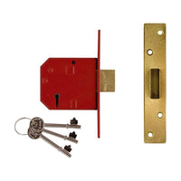 Union 2134E 5 Lever BS Mortice Deadlock Satin Chrome Finish 67mm 2.5in Box
