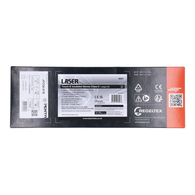 Laser Touch-E Insulated Gloves Class 0 - Large (10) Laser - Town Tools