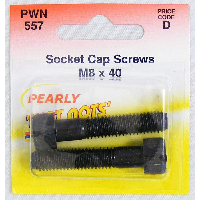 Wot-Nots Screw Socket Cap  - M8 x 40 - Pack of 2 Pearl - Town Tools 