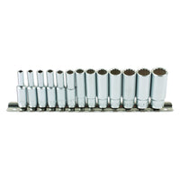 Laser Bi-Hex Deep Socket Set 1/4"D 13pc 7589