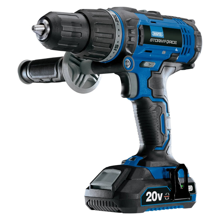 Draper Storm Force® 20V Combi Drill, 2 x 2.0Ah Batteries, 1 x Charger - CHD20SF