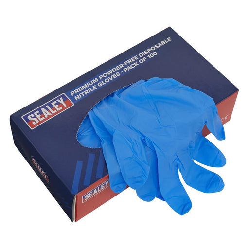 Sealey Premium Powder-Free Disposable Nitrile Gloves Large Pack of 100 SSP55L Sealey - Town Tools 