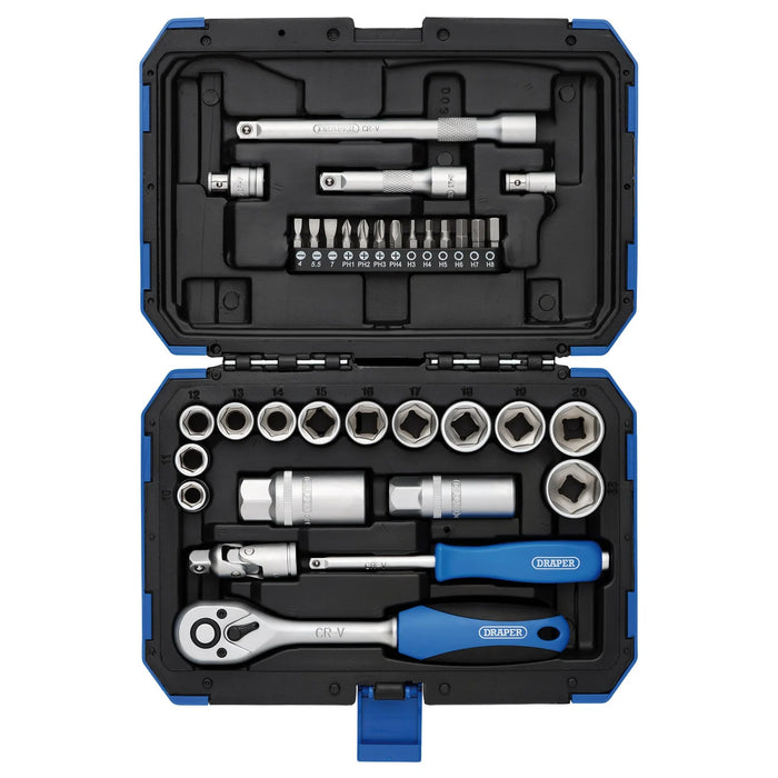 Draper Metric Socket Set, 3/8" Sq. Dr. (34 Piece) - DD34M