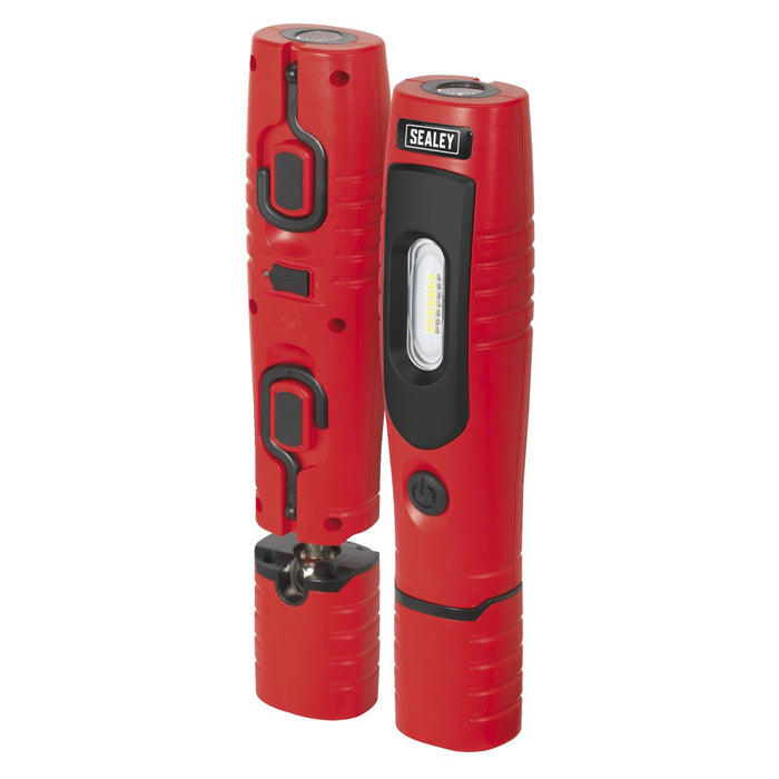 Sealey Rechargeable 360 Inspection Light 7 SMD & 3W SMD LED Red Lithium-ion Sealey - Town Tools 