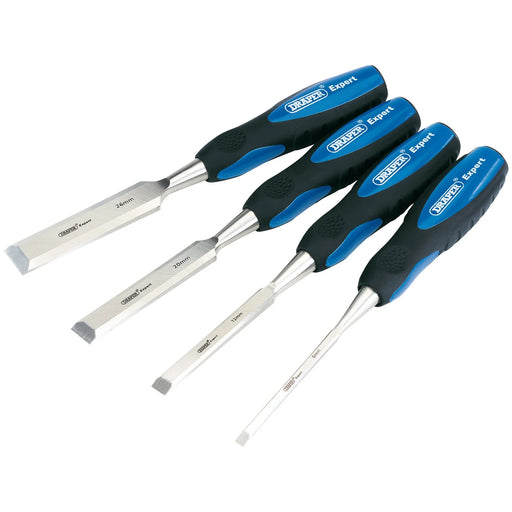 Draper Expert Soft Grip Bevel Edge Wood Chisel Set, 150mm (4 Piece) - WCSG4