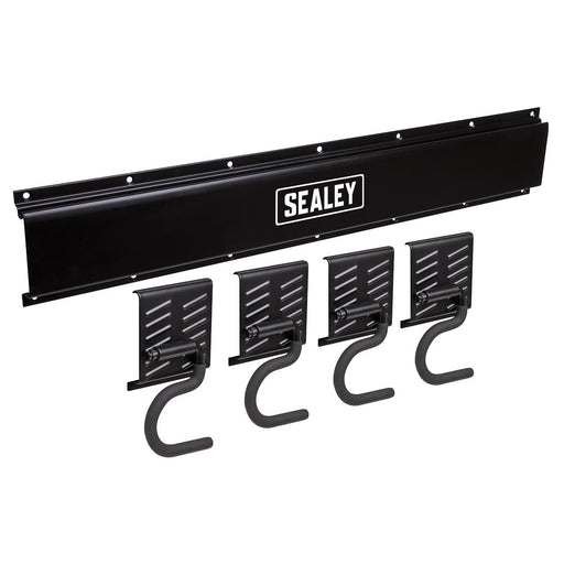 Sealey Wall Mounting 4 Hook Storage Rail APHKIT5 Sealey - Town Tools 