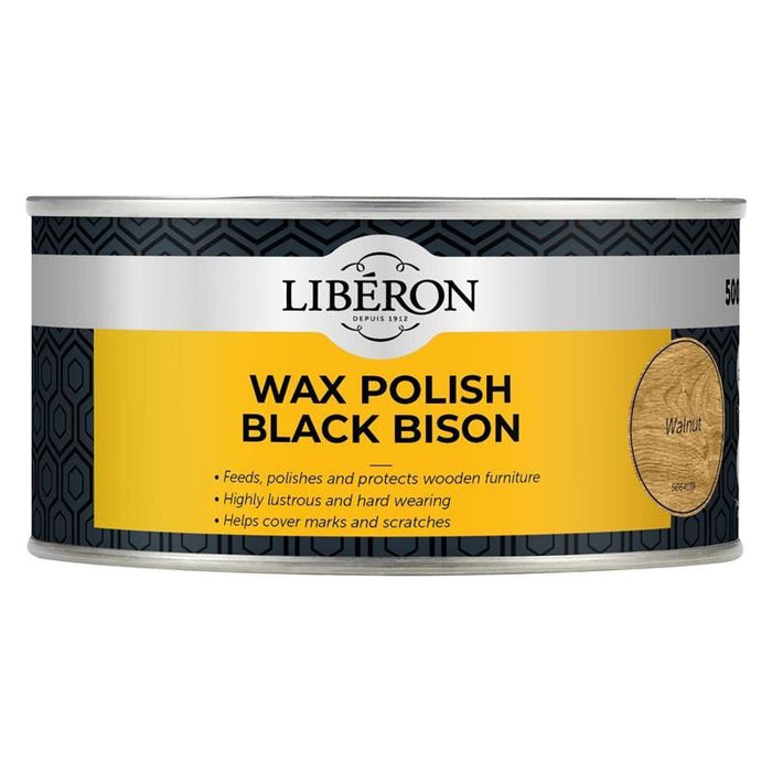 Liberon Black Bison Wax Paste Walnut 500ml Liberon - Town Tools