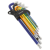 Sealey TRX-Star* Key Set 9pc Colour-Coded Extra-Long AK7194
