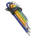 Sealey TRX-Star* Key Set 9pc Colour-Coded Extra-Long AK7194 Sealey - Town Tools 