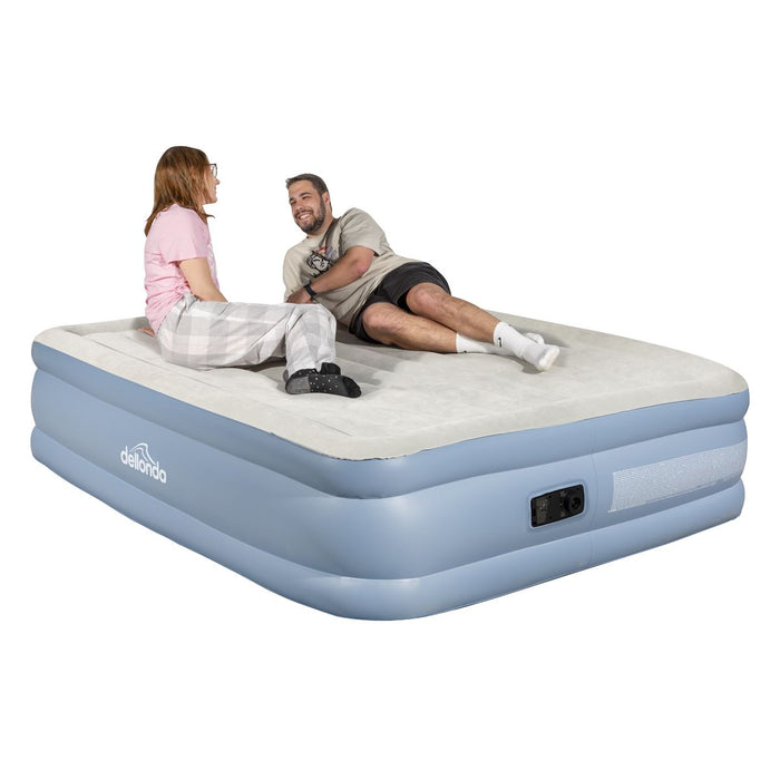 Dellonda Raised Air Bed with Built-in Electric Pump & Storage Bag - Queen