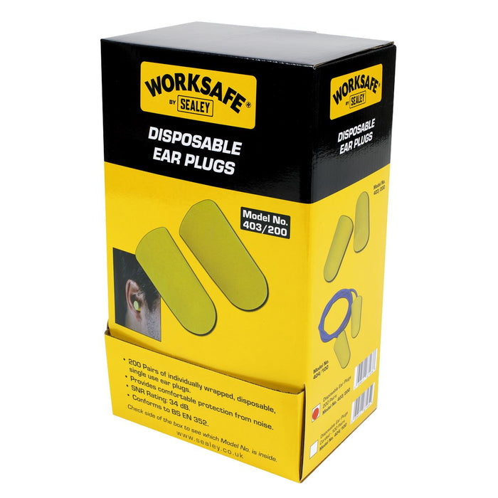 Worksafe Worksafe Disposable Ear Plugs - 200 Pairs 403/200 Worksafe - Town Tools 