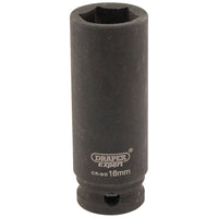 Draper Expert HI-TORQ 6 Point Deep Impact Socket, 3/8" Sq. Dr., 16mm