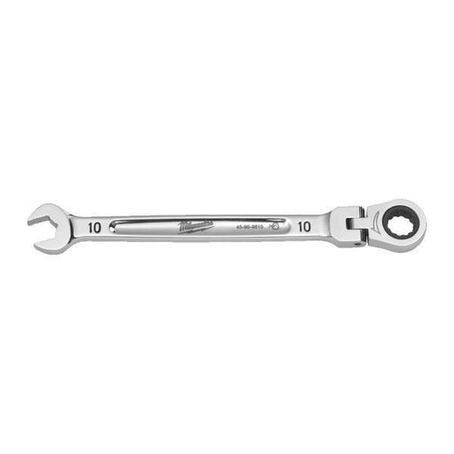 Milwaukee 10 mm Max Bite Flexible Head Ratcheting Combination Spanner -1Pc Milwaukee - Town Tools 