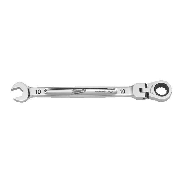 Milwaukee 10 mm Max Bite Flexible Head Ratcheting Combination Spanner -1Pc Milwaukee - Town Tools 