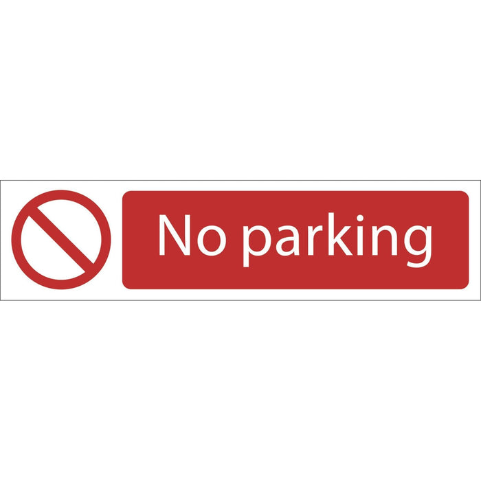 Draper No Parking' Prohibition Sign, 200 x 50mm 73163 Draper - Town Tools 