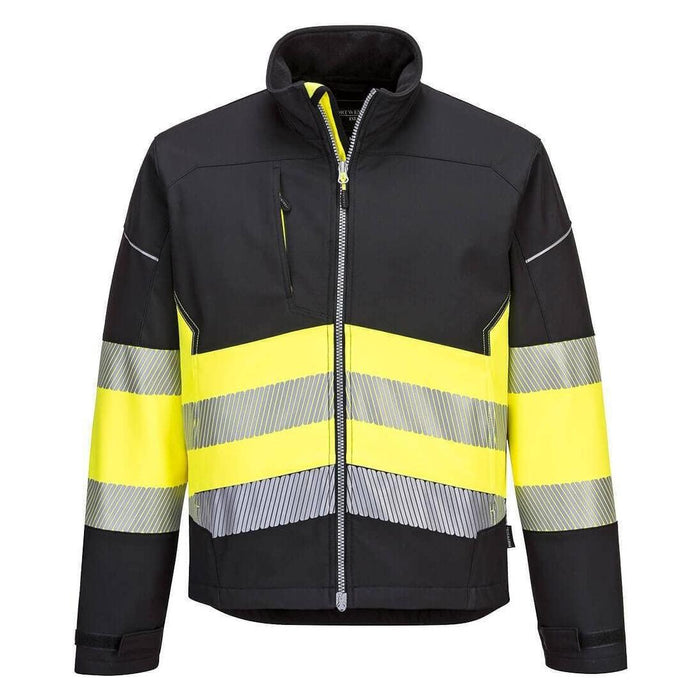 Portwest Pw3 Hi-Vis Class 1 Softshell Jacket (3L) 2XL PW375BKYXXL Portwest - Town Tools 