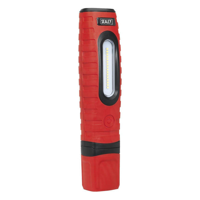 Sealey Rechargeable 360 Inspection Light 16 SMD LED & 3W LED Red 2 x Lithium-ion Sealey - Town Tools 