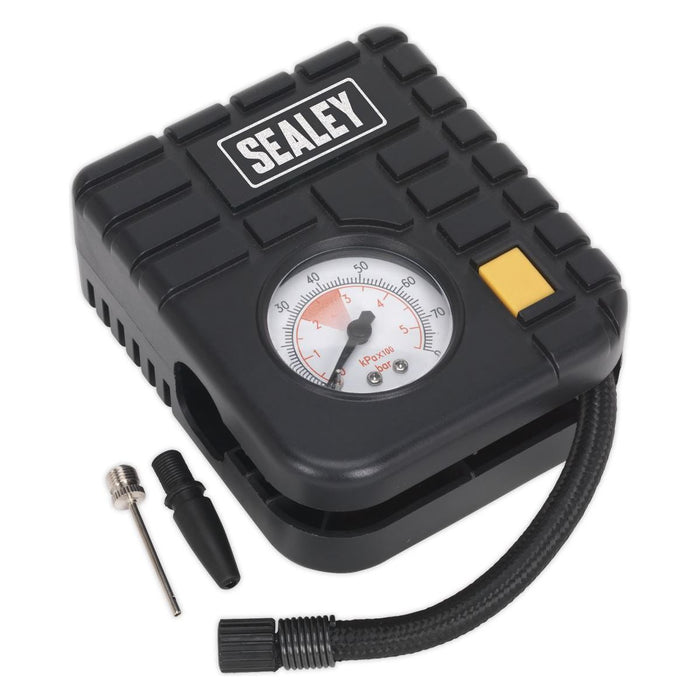 Sealey Micro Air Compressor with Worklight 12V MS163 Sealey - Town Tools 