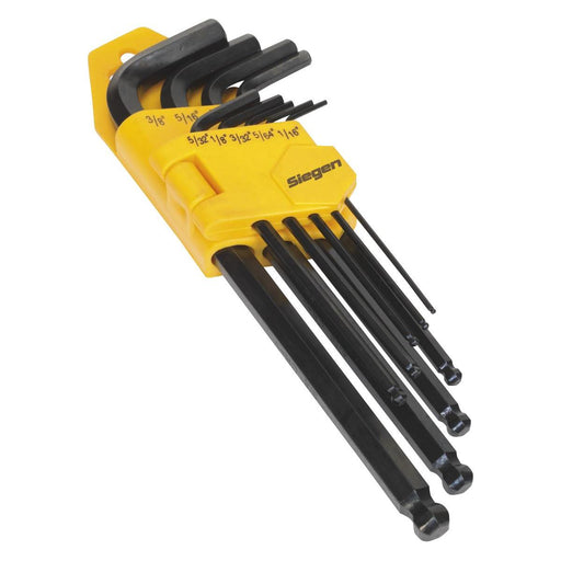 Sealey Ball-End Hex Key Set 9pc Long Imperial S01098 Sealey - Town Tools 